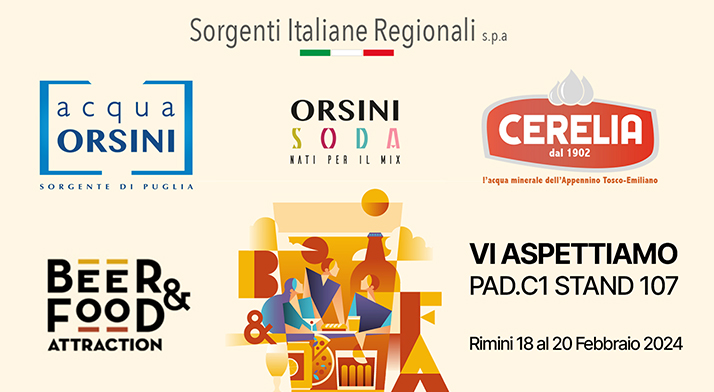 Dal 19 al 22 Febbraio 2023, Acqua Cerelia sarà presso il quartiere fieristico di Rimini dove avrà luogo il Beer&Food Attraction.
